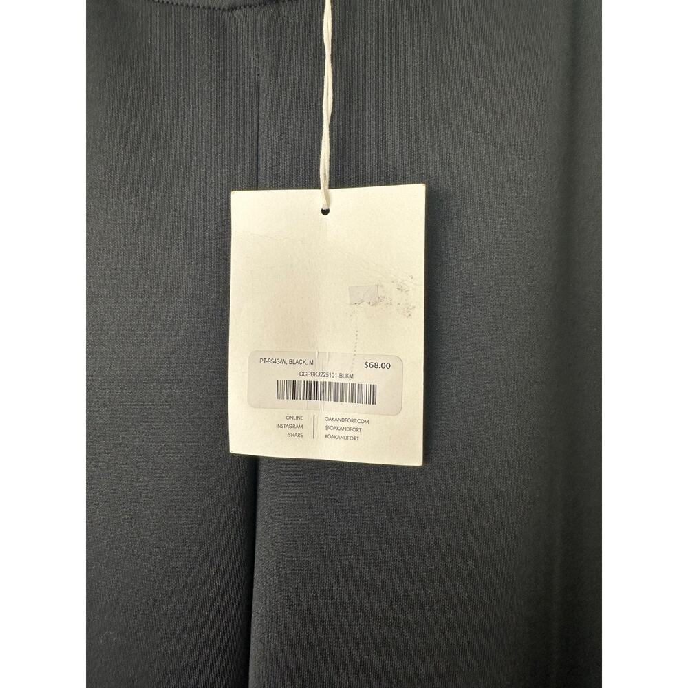 NWT Oak+Fort Black Stretchy Waist High Rise Pull On Wide Leg Pants-M $68 D4 - Picture 3 of 7